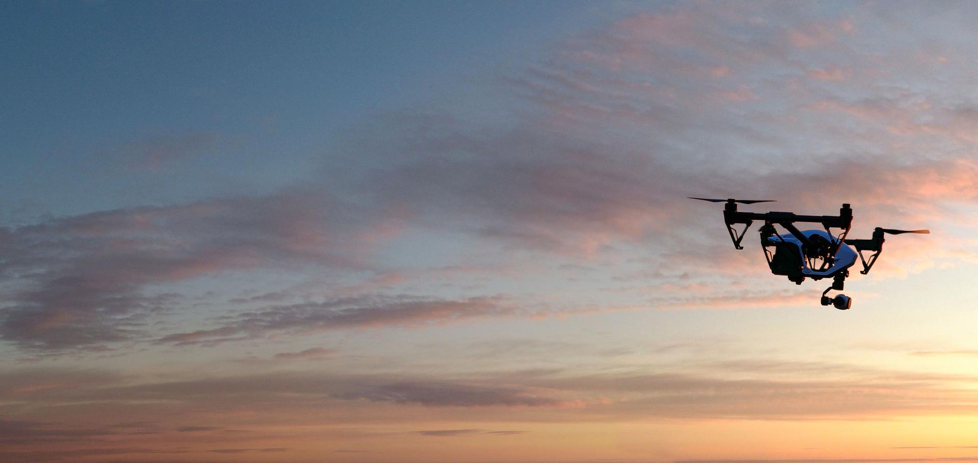 A drone in the evening sky